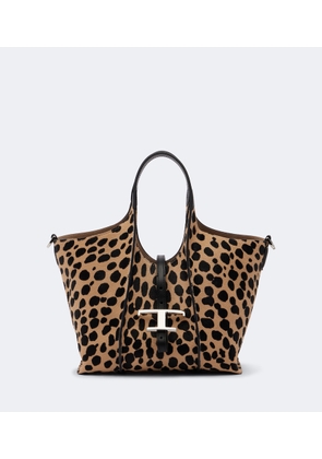 Tod's Tbs Small leopard-print calf hair tote bag