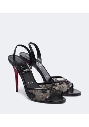 Christian Louboutin Miss Z lace-trimmed leather slingback sandals