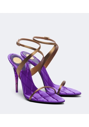 Saint Laurent Ivresse embellished quilted satin sandals