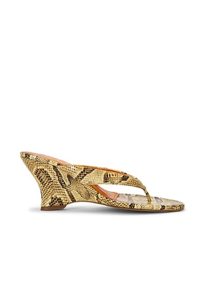 NOU Puff Wedge Sandal in Creamsicle Snake - Yellow. Size 36 (also in ).