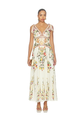 Camilla Tie Shoulder Dress in Cream. Size L. Also in XS, S, M.