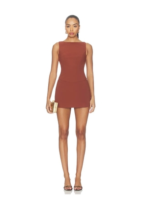 Amanda Uprichard Ines Romper in Brown. Size L. Also in XS, S, M.
