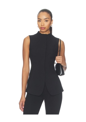ALIGNE Cynthia Funnel Neck Waistcoat in Black. Size 0. Also in 2, 4, 6, 8, 10.