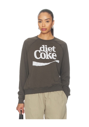 Junk Food Diet Coke Raglan Crew Fleece Sweater in Black. Size L. Also in XS, S, M.