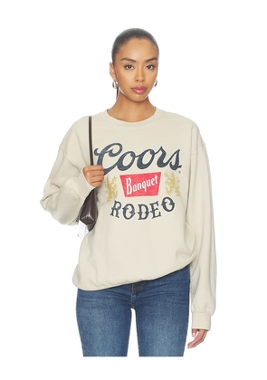 Junk Food Coors Banquet Rodeo Flea Market Fleece in Tan. Size L. Also in XS, S, M, XL.