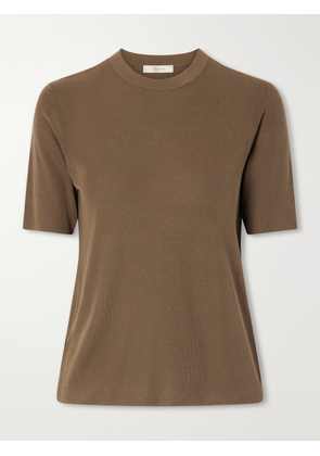 The Row - Ozzi Silk-blend T-shirt - Brown - xx small,x small,small,medium,large,x large
