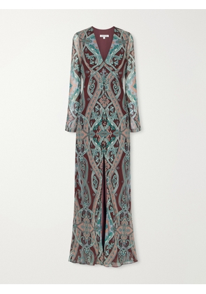 Veronica Beard - Daciana Printed Silk-georgette Maxi-dress - Multi - US0,US2,US4,US6,US8,US10,US12