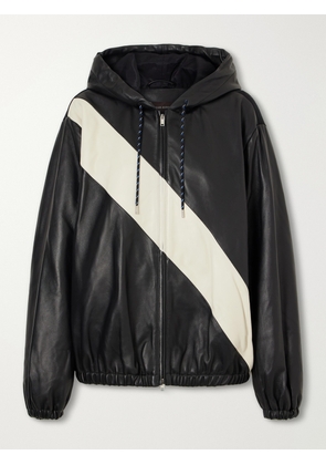 Wales Bonner - Vista Striped Leather Jacket - Black - small,medium,large,x large