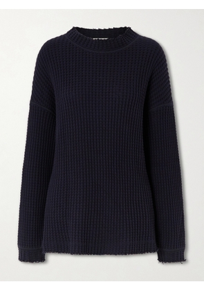 KHAITE - Dylan Knitted Cotton Sweatshirt - Blue - x small,small,medium,large,x large
