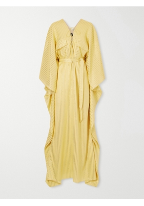 Taller Marmo - Mojave Belted Lurex Fil Coupé Silk-blend Gown - Gold - One size