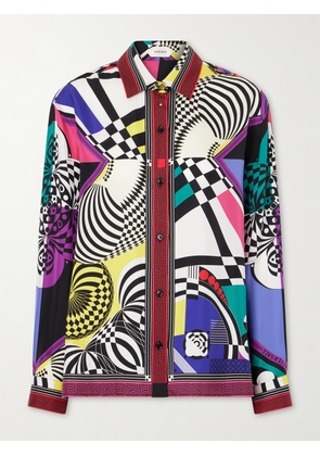 Versace - Printed Silk-satin Shirt - Purple - IT36,IT38,IT40,IT42,IT44,IT46,IT48