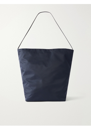 Valesque - Bucket Leather-trimmed Satin-shell Tote - Blue - One size