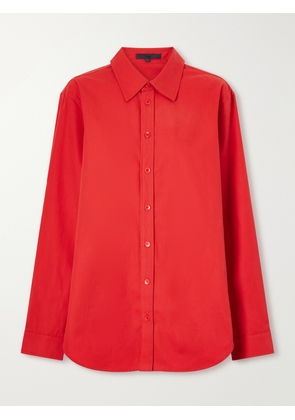 Tibi - Easy Cotton-twill Gabardine Shirt - Red - xx small,x small,small,medium,large,x large