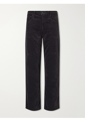Mother - The Newbie Ankle Cotton-blend Corduroy Mid-waist Straight-leg Pants - Black - 23,24,25,26,27,28,29,30,31,32