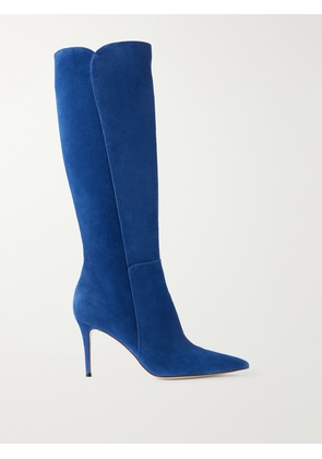 Gianvito Rossi - Levy 85 Suede Knee Boots - Blue - IT36,IT36.5,IT37,IT37.5,IT38,IT38.5,IT39,IT39.5,IT40,IT40.5,IT41,IT41.5,IT42