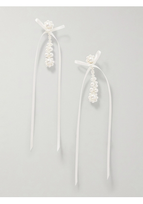 Simone Rocha - Victorian Bow-detailed Pearl-like Earrings - Multi - One size