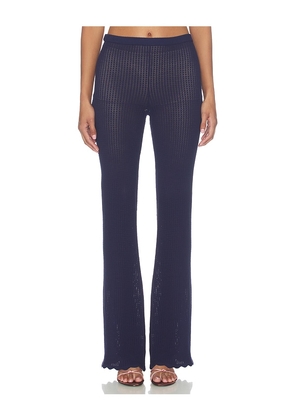 MAJORELLE Lucassia Textured Knit Pant in Navy. Size L. Also in XXS, XS, S, M, XL.