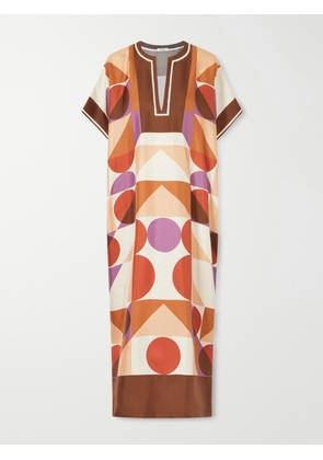 Eres - Marisa Silk-twill Kaftan - Neutrals - small,medium