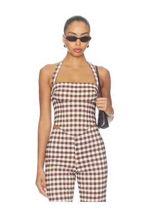 MAJORELLE Lake Top in Brown. Size L. Also in XXS, XS, S, M, XL.