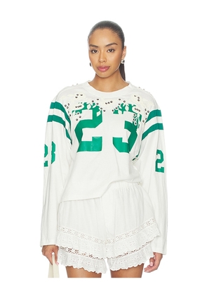 Sea Georgie Sportswear Long Sleeve Tee in Cream. Size L. Also in M, S, XL, XS, XXS.
