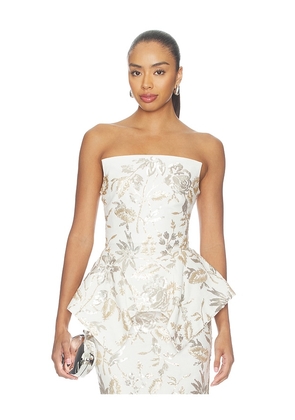 Prabal Gurung Corset Strapless Panier Top in White. Size 0. Also in 2, 4, 6, 8.