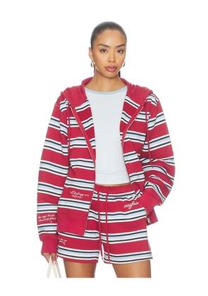 The Mayfair Group The Mayfair Striped Hoodie in Red. Size L/XL. Also in XS, S/M.