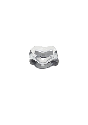 Studio Conchita Onda Glass Set Of 2 Rings in Blue. Size 5. Also in 6, 7, 8.