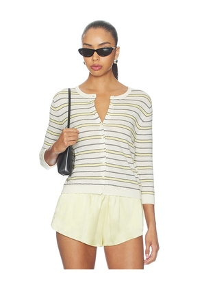 Vince Striped 3/4 Sleeve Cardi in Multi. Size L. Also in XS, S, M.