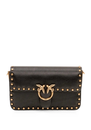PINKO Baby Love One Slouchy studded shoulder bag - Black