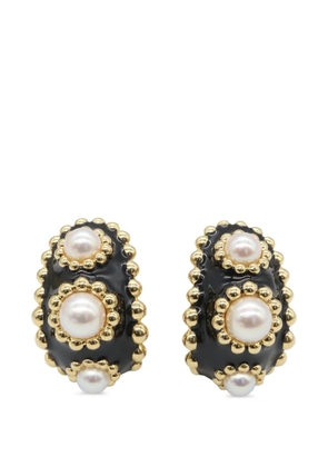 CHANEL Pre-Owned Three Symbols pearl earrings - Gold