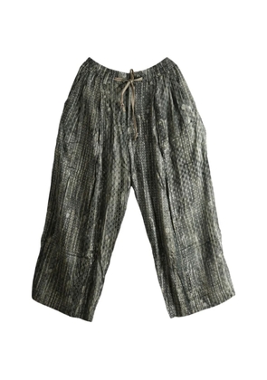 Ziggy Chen patterned drawstring trousers - Green