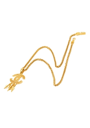 CHANEL Pre-Owned 1995 CC Gold-Plated Filigree Fringe Pendant Necklace costume necklace