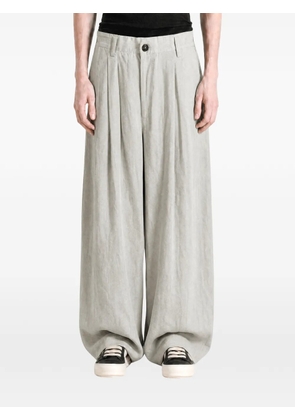 Ziggy Chen pleated-detail wide-leg trousers - Grey