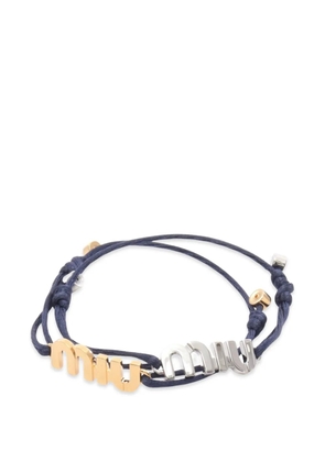 Miu Miu Pre-Owned 2020s logo-plaque bracelets set of 2 - Gold