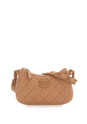 CHANEL Pre-Owned 2021-2026 Small Quilted Aged Calfskin Chanel 19 Hobo shoulder bag - Neutrals