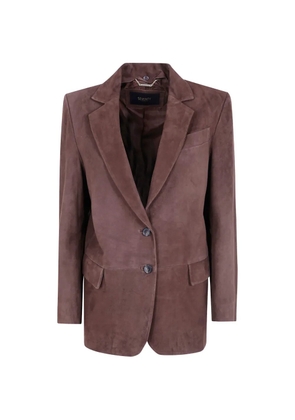 Seventy suede single-breasted blazer - Brown