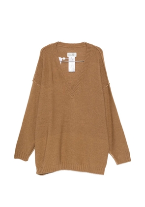 MM6 Maison Margiela V-neck oversized sweater - Brown