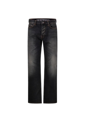Emporio Armani faded straight-leg jeans - Black