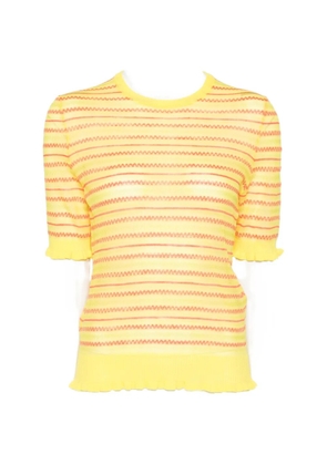 JW Anderson striped ruffle-trim top - Yellow