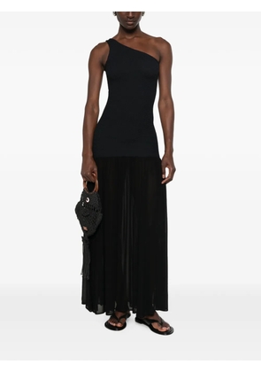 Hunza G Sandy one-shoulder maxi dress - Black