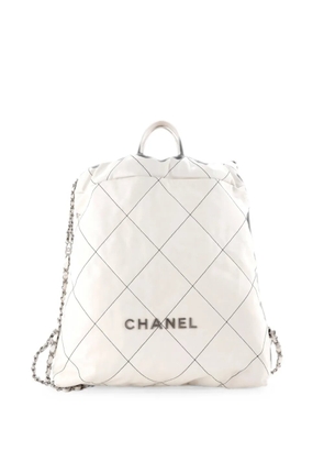 CHANEL Pre-Owned 22 Chain Quilted Calfskin Large backpack - White