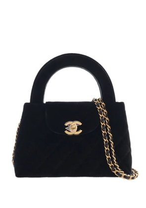 CHANEL Pre-Owned 2021-2026 Nano Velvet Kelly Shopper Bag satchel - Black