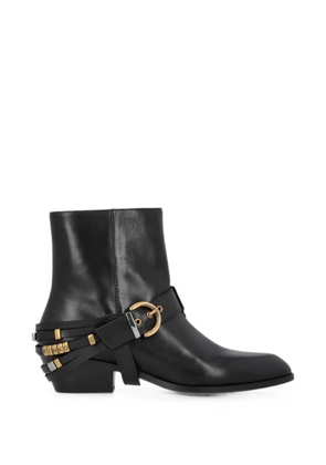 PINKO buckle-detail leather ankle boots - Black