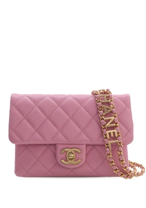 CHANEL Pre-Owned 2021-2026 Quilted Caviar Pick Me Up Flap belt bag - Pink