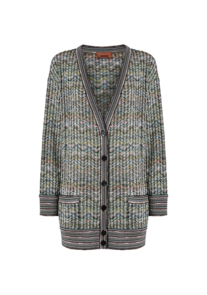 Missoni sequin-embellished zigzag-pattern cardigan - Green