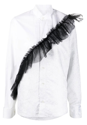 Viktor & Rolf tulle-detail long-sleeve tuxedo shirt - White