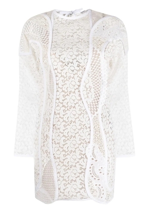 Stella McCartney floral-lace panelled mini-dress - White