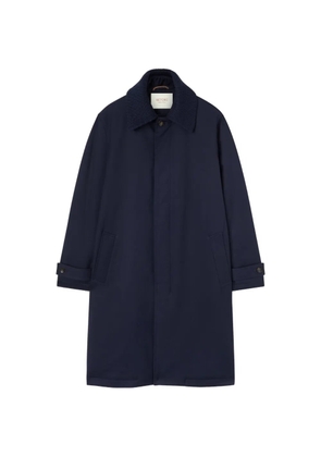 RETORI detachable-collar wool-gabardine coat - Blue