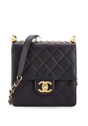 CHANEL Pre-Owned Chic Pearls Flap Bag Quilted Lambskin Mini crossbody bag - Black