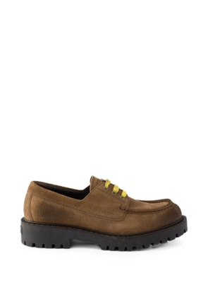 Prada Waxed suede lace-up shoes - Brown